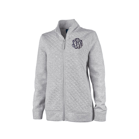 Quilted Full Zip Sweatshirt With Monogram - Ladies – Pretty Personal Gifts