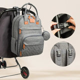 quilted diaper bag backpack with stroller clips