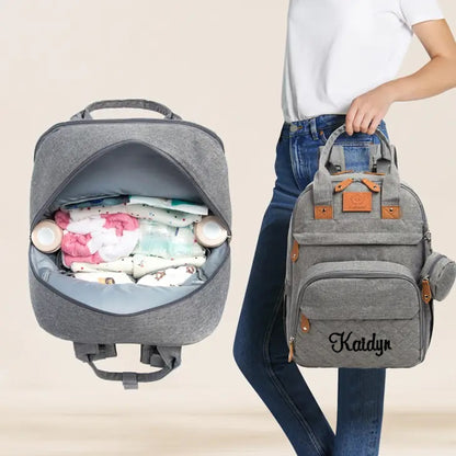 Quilted Diaper Bag Backpack with Pacifier Charm Pod - 3 colors