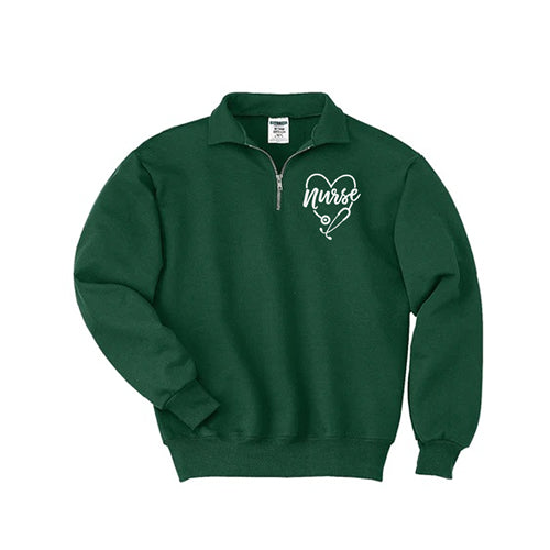 Quarter Zip Pullover Sweatshirt with Nurse Logo