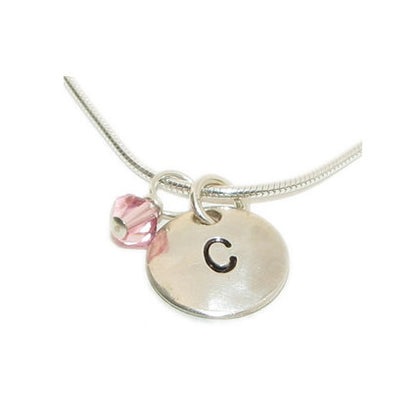 hand stamped initial charm