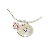 hand stamped initial charm