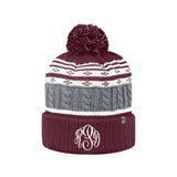 knit winter hat with monogram