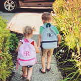 monogrammed seersucker toddler backpack