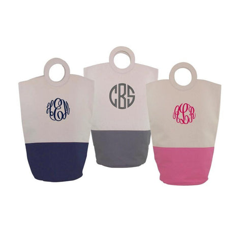 canvas laundry bag with monogram