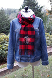 buffalo plaid scarf with monogram