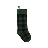 green plaid christmas stocking