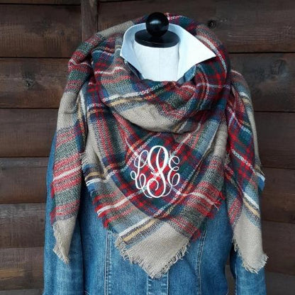 Blanket Scarf with Monogram