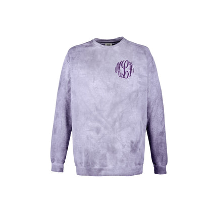 Comfort Colors Color Blast Sweatshirt with Embroidered Monogram