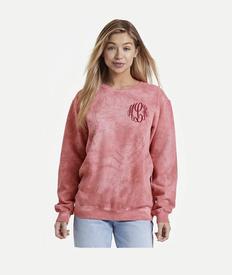 Comfort Colors Color Blast Sweatshirt with Embroidered Monogram