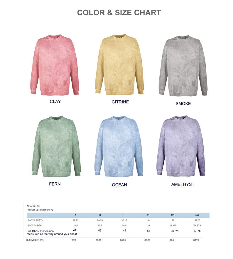 Comfort Colors Color Blast Sweatshirt with Embroidered Monogram