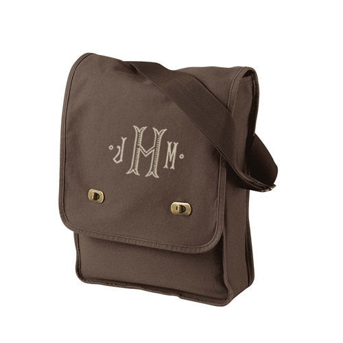 monogrammed hipster field bag