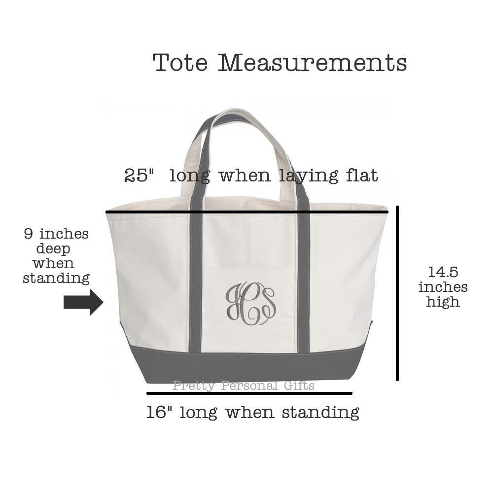 Large Zipper Tote Bag with Monogram