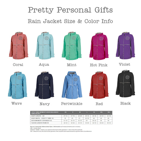 Plus size monogrammed rain jacket sales