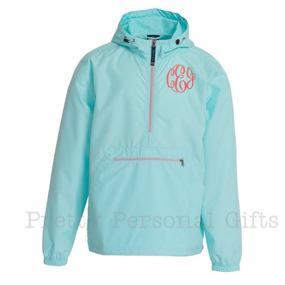 Monogrammed Windbreaker pull over 16 colors