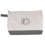 canvas makeup bag with monogram