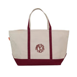 Large Zipper Tote Bag with Monogram