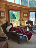 Red and Black Buffalo Plaid Cabin Throw Personalized - Free Shipping