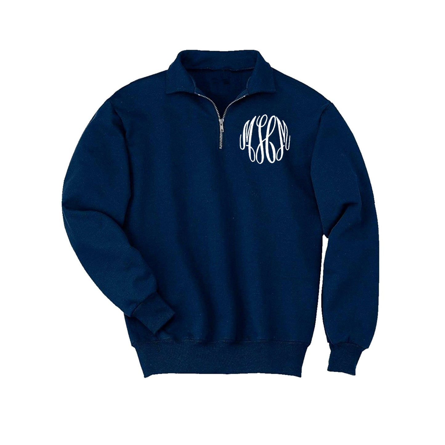 Personalized quarter zip pullover sweatshirt