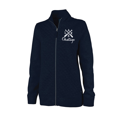 Quilted Full Zip Sweatshirt With Lake Name - Ladies