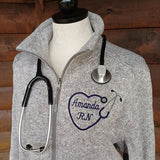 Personalized Nurse Jacket, Jacket for RN, Knit Sweater Jacket for Nurse, Jacket for Hospital Nurse, Scrubs Jacket