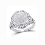 monogrammed octagon ring