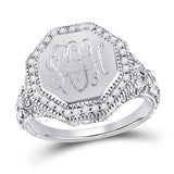 octagon filigree engraved ring