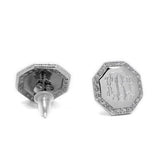sterling silver octagon monogrammed earrings