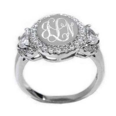 Sterling Silver Maria Ring Engraved