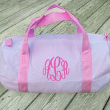 monogram seersucker duffle bag 
