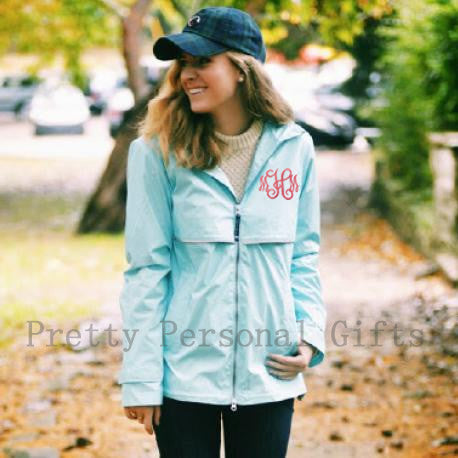 Monogrammed New Englander Rain Jacket in 11 colors