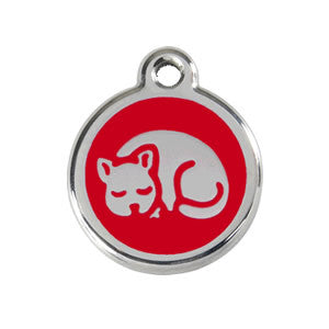 Cat ID Tag - Red Dingo - free shipping