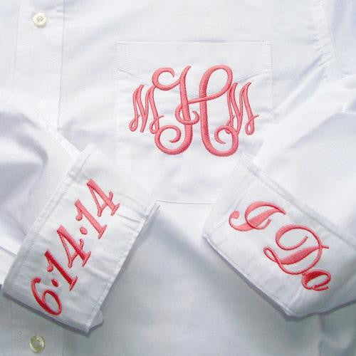 Wedding Day Shirt with monogram