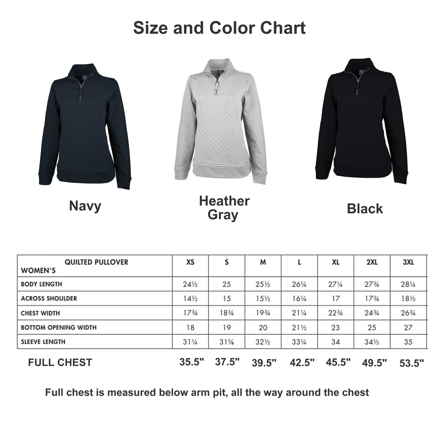 Ladies Quilted Quarter Zip Pullover Sweatshirt With Any Lake Name