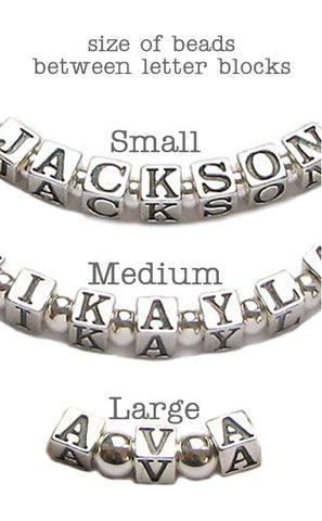Block letter cheap name bracelets