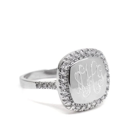 Square Monogram Ring 