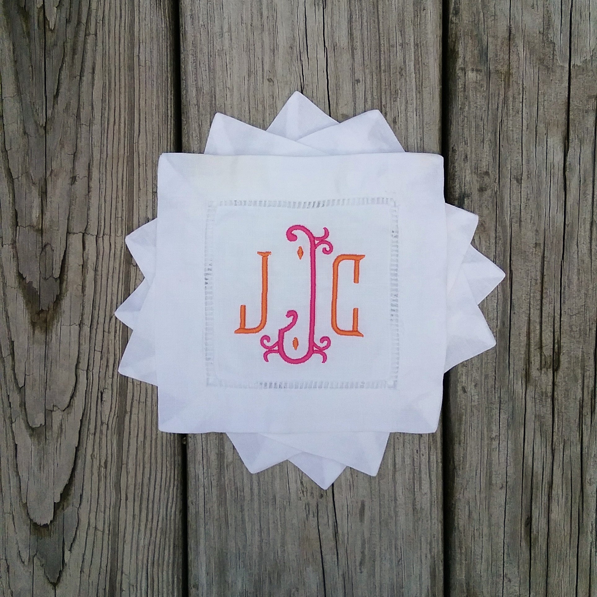 Linen Cocktail Napkin Monogrammed