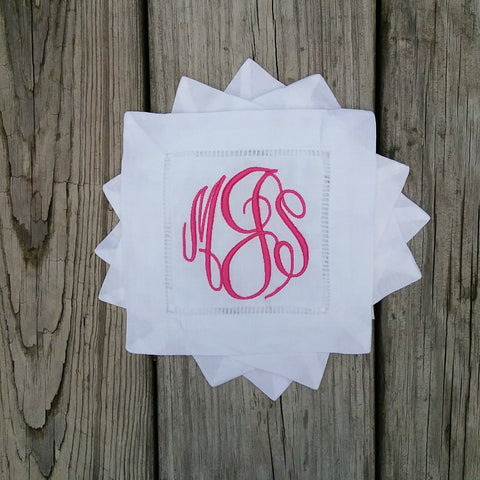 Monogrammed Linen Cocktail Napkins – Pretty Personal Gifts
