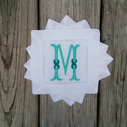 Monogrammed Linen Cocktail Napkins