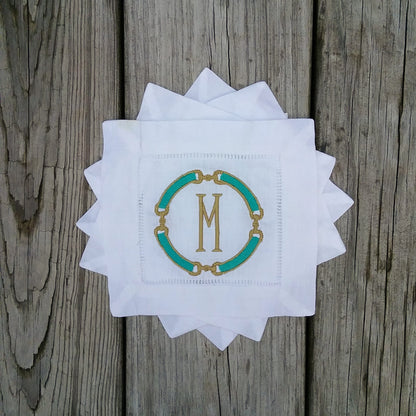 Monogrammed Linen Cocktail Napkins