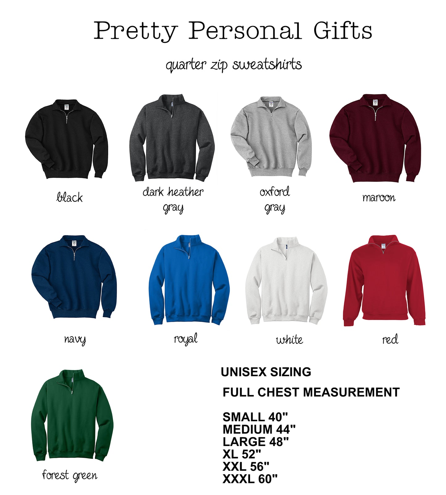 Quarter Zip Pullover Sweatshirt with Monogram