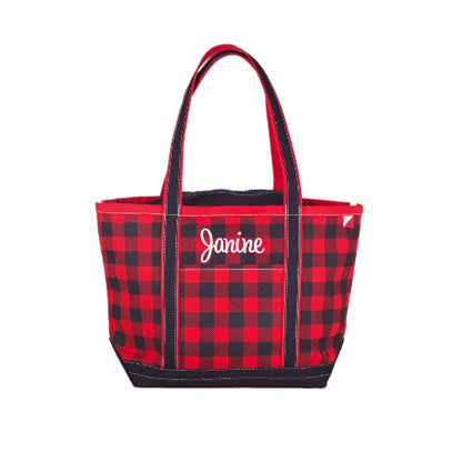 Buffalo Plaid Canvas Tote Bag
