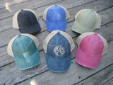 monogrammed trucker hats from Pretty Personal Gifts