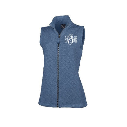 blue quilted sweatshirt vest, Charles River Quilted Vest