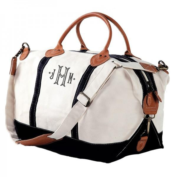 black weekender bag monogrammed