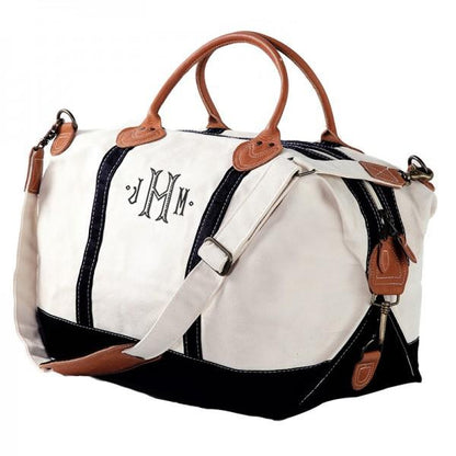 black weekender bag monogrammed