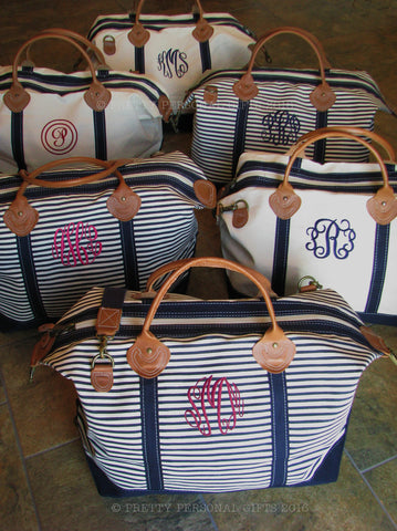 Monogrammed Canvas Weekender Bag