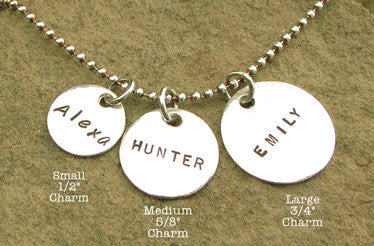 stamped sterling silver charms