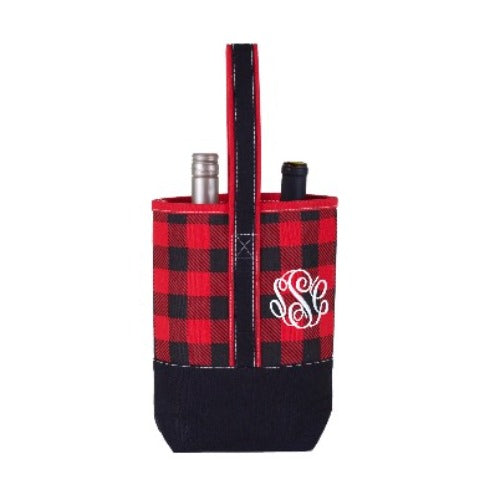 monogrammed wine tote